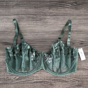Adore Me Green Tiana Lace Bra